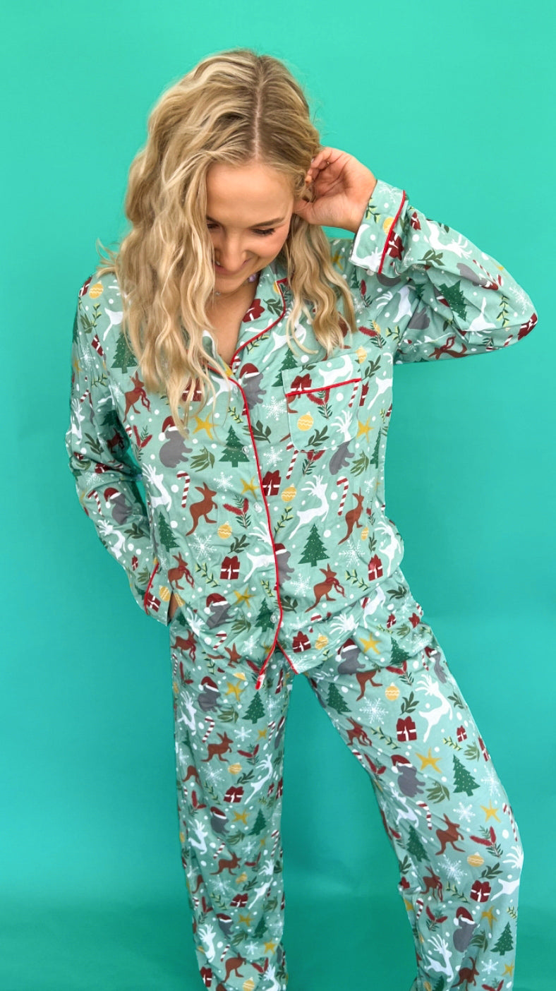 Christmas Pajamas Womens Playsuit Pyjamas Qolati Womens Fleece Christmas  Pajamas Jumpsuit Fashion Warm